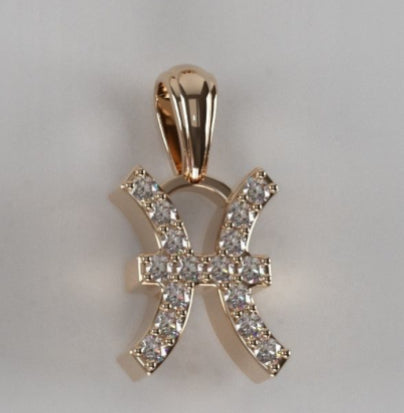 Pisces diamond zodiac pendant