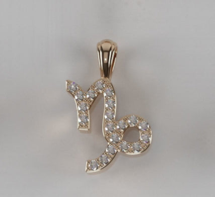 Capricorn zodiac diamond pendant