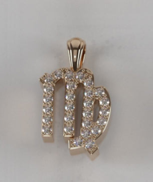 Virgo zodiac diamond pendant