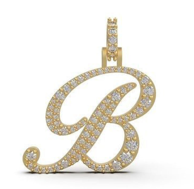 “B” inital diamond pendant