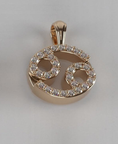 Cancer zodiac diamond pendant