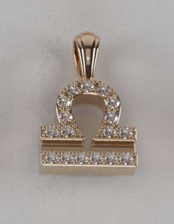 Libra zodiac diamond pendant