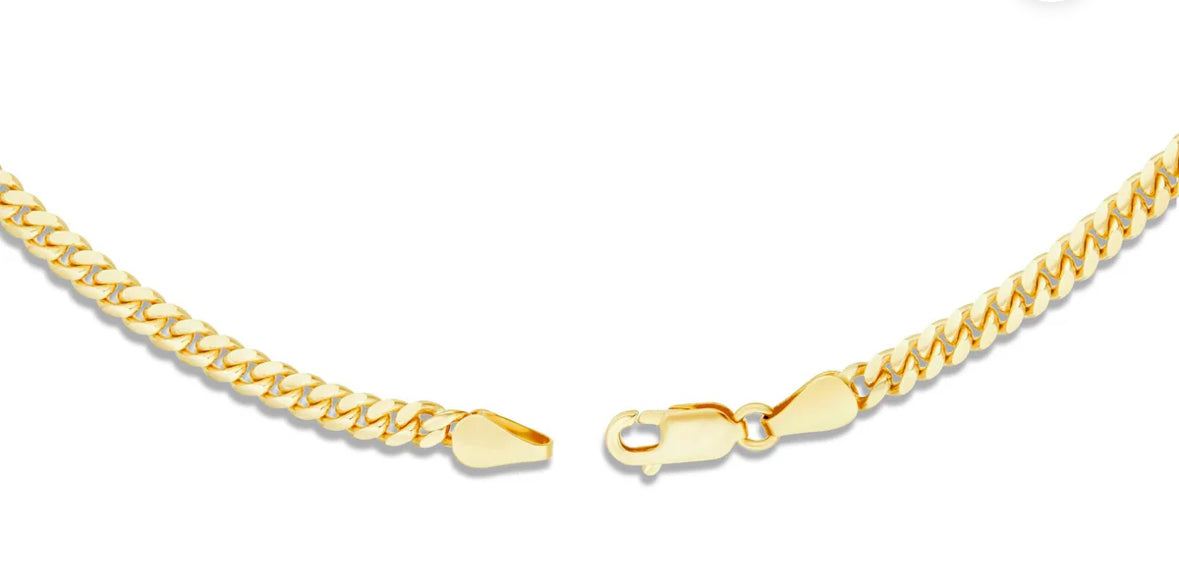 4MM 10K SOLID Cuban link chain