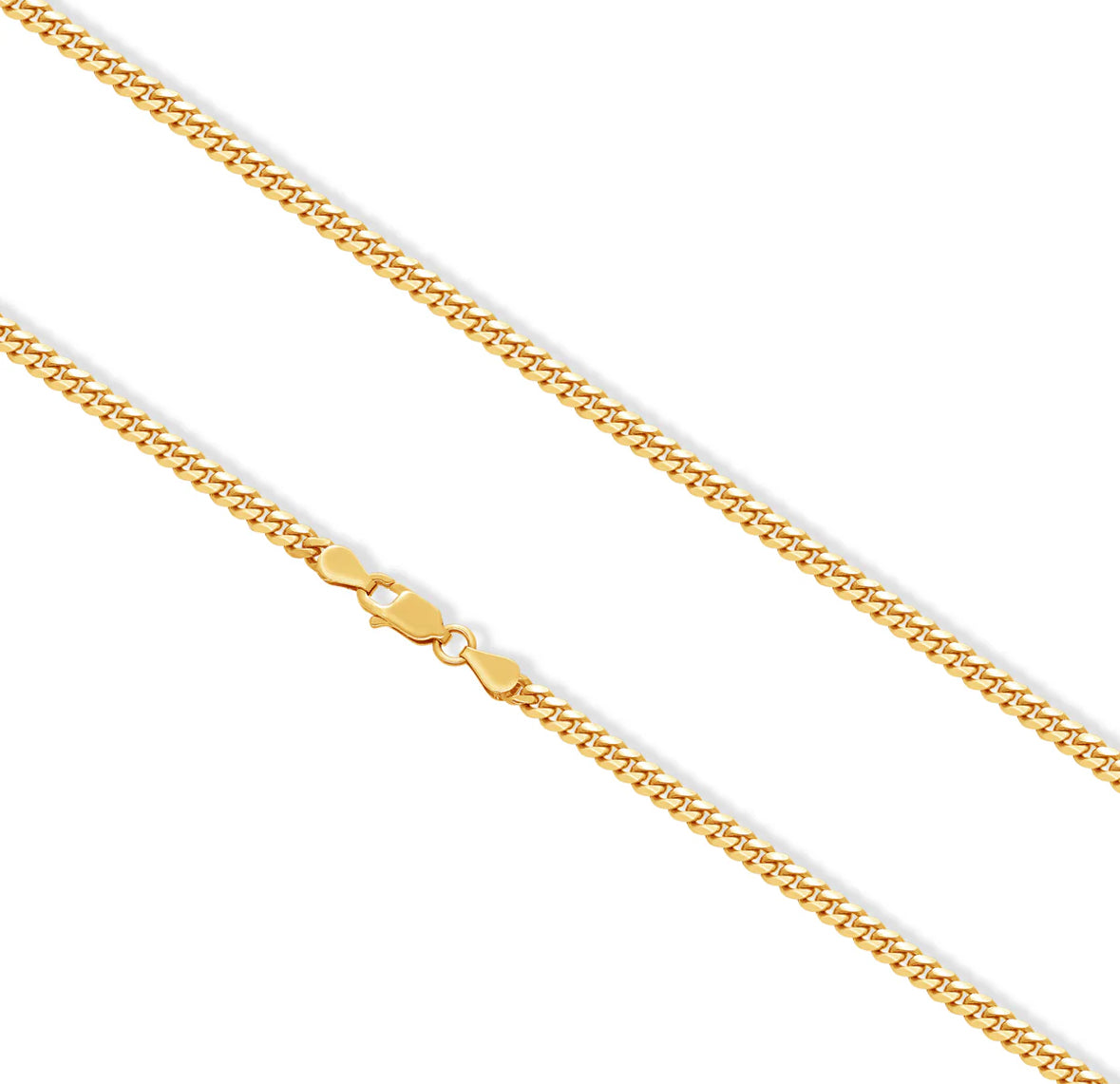3MM 14k HOLLOW yellow gold Cuban link chain