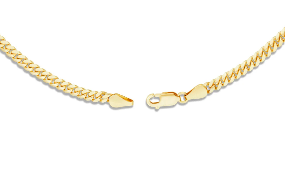 2MM 14K SOLID Cuban link chain