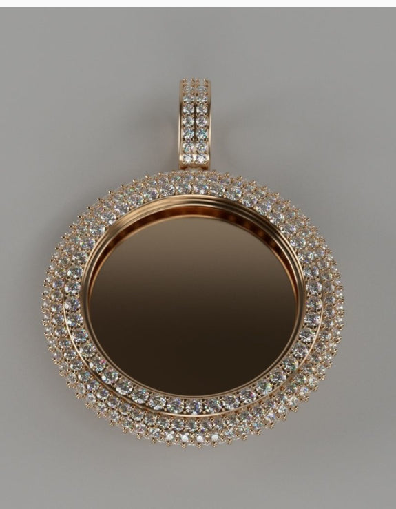 Medium size flower set picture pendant