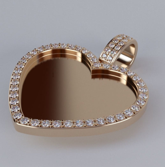 Small heart diamond pendant