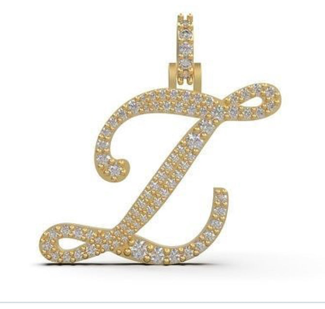 “Z” initial diamond pendant