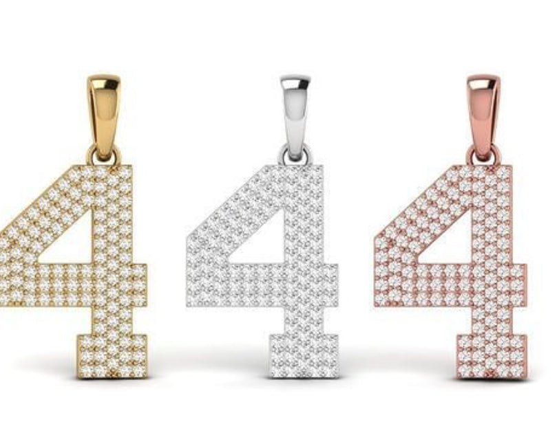 “4” number diamond pendant