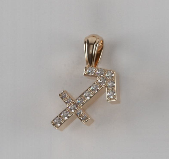 Sagittarius zodiac diamond pendant