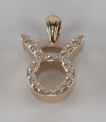 Taurus zodiac diamond pendant