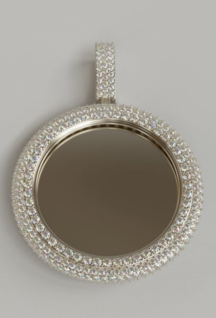 Large flower set picture pendant