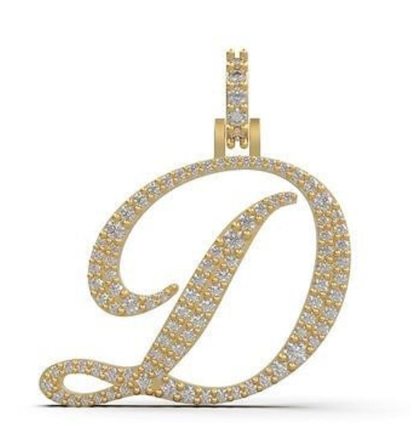 “D” initial diamond pendant