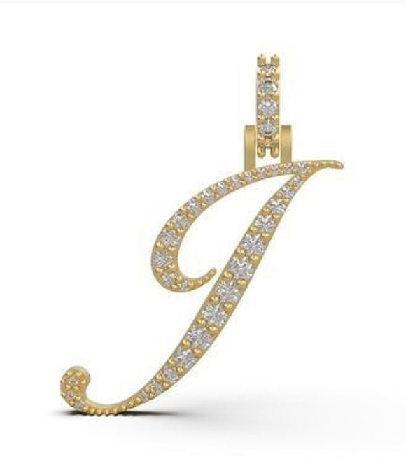 “J” initial diamond pendant
