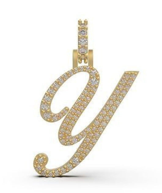 “Y” initial diamond pendant