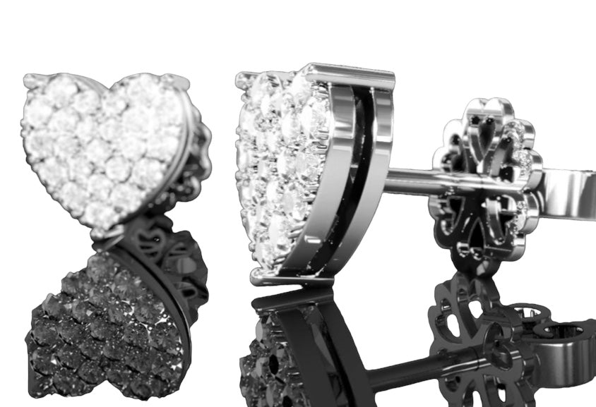 Heart diamond earrings