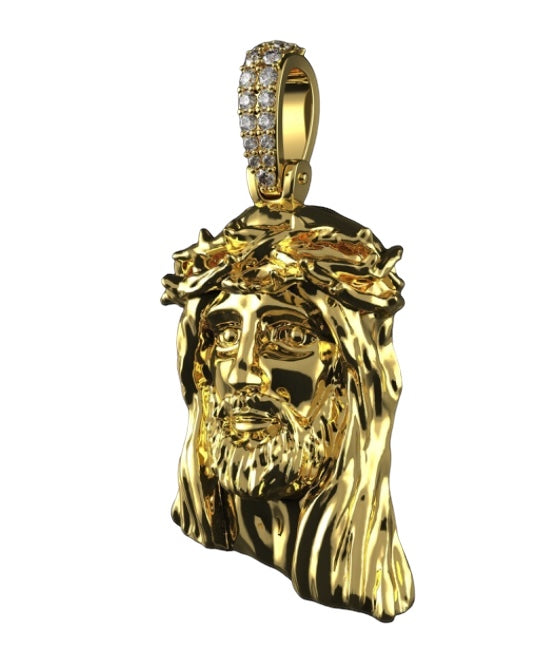 Jesus piece w diamond bail