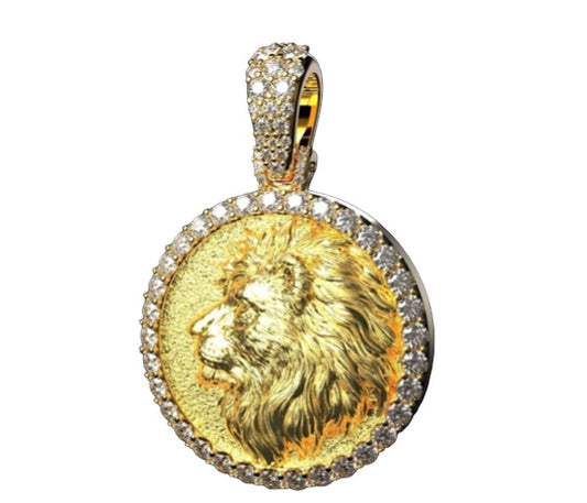 Lion diamond pendant
