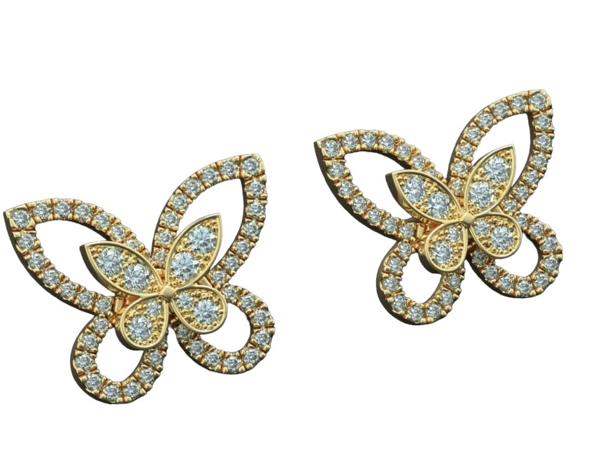 Butterfly diamond earrings