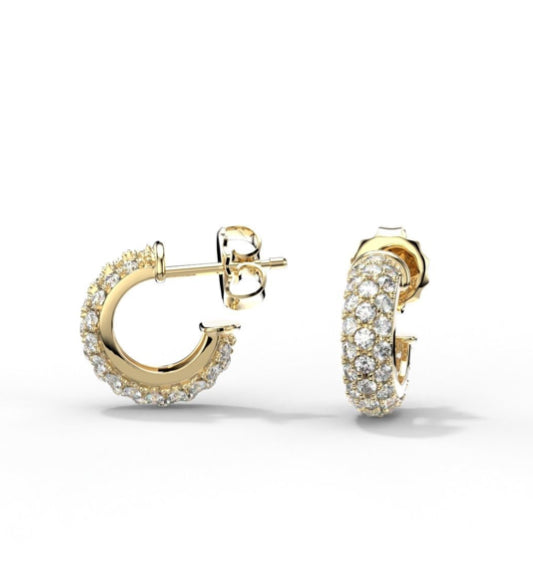 Small diamond hoop earrings
