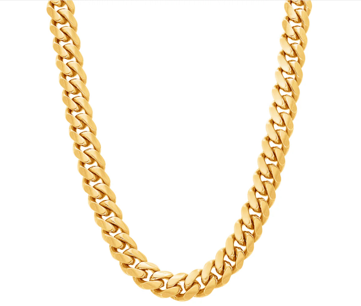 6MM 14K HOLLOW yellow gold Cuban link chain