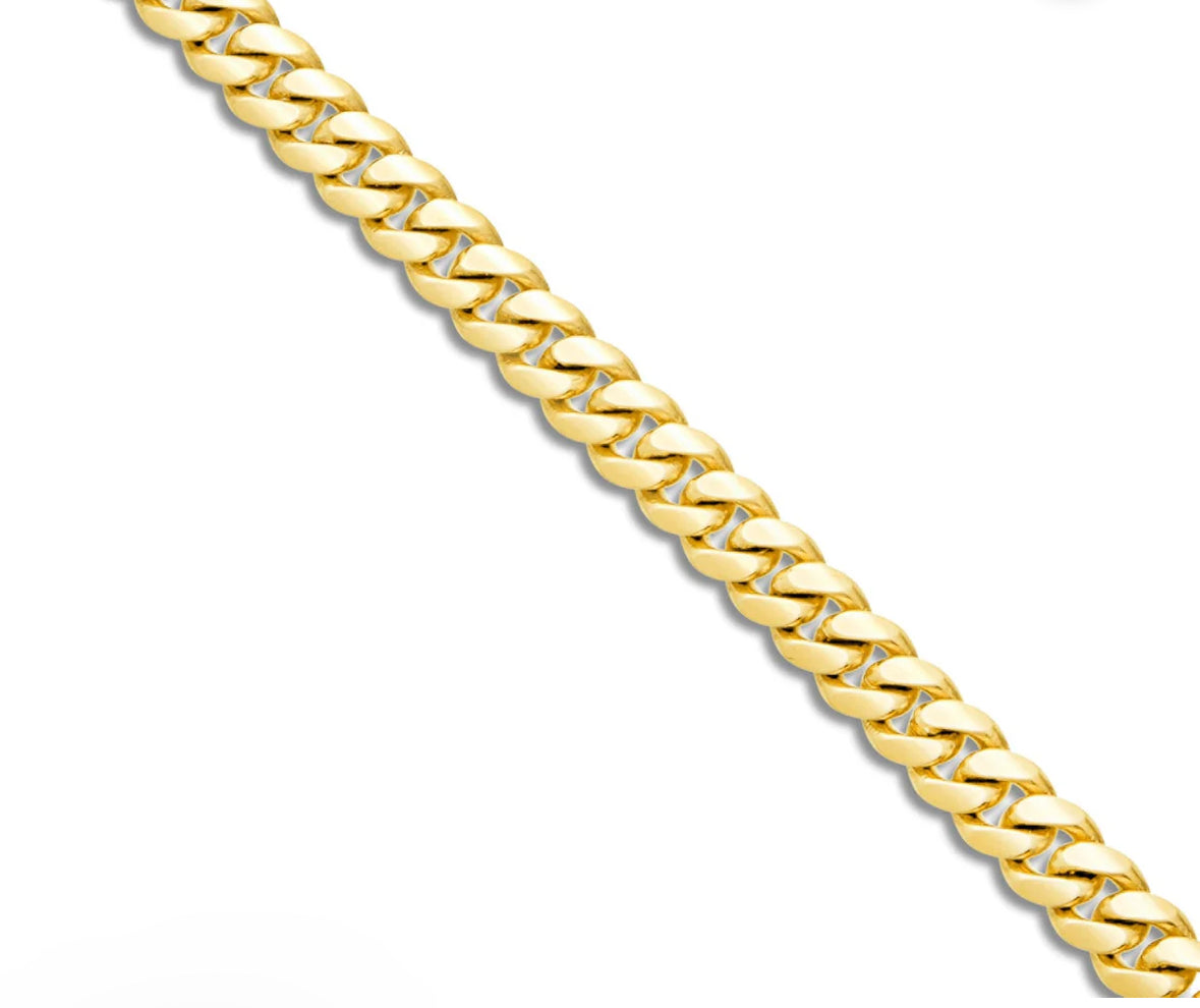 6MM 10K SOLID Cuban link chain