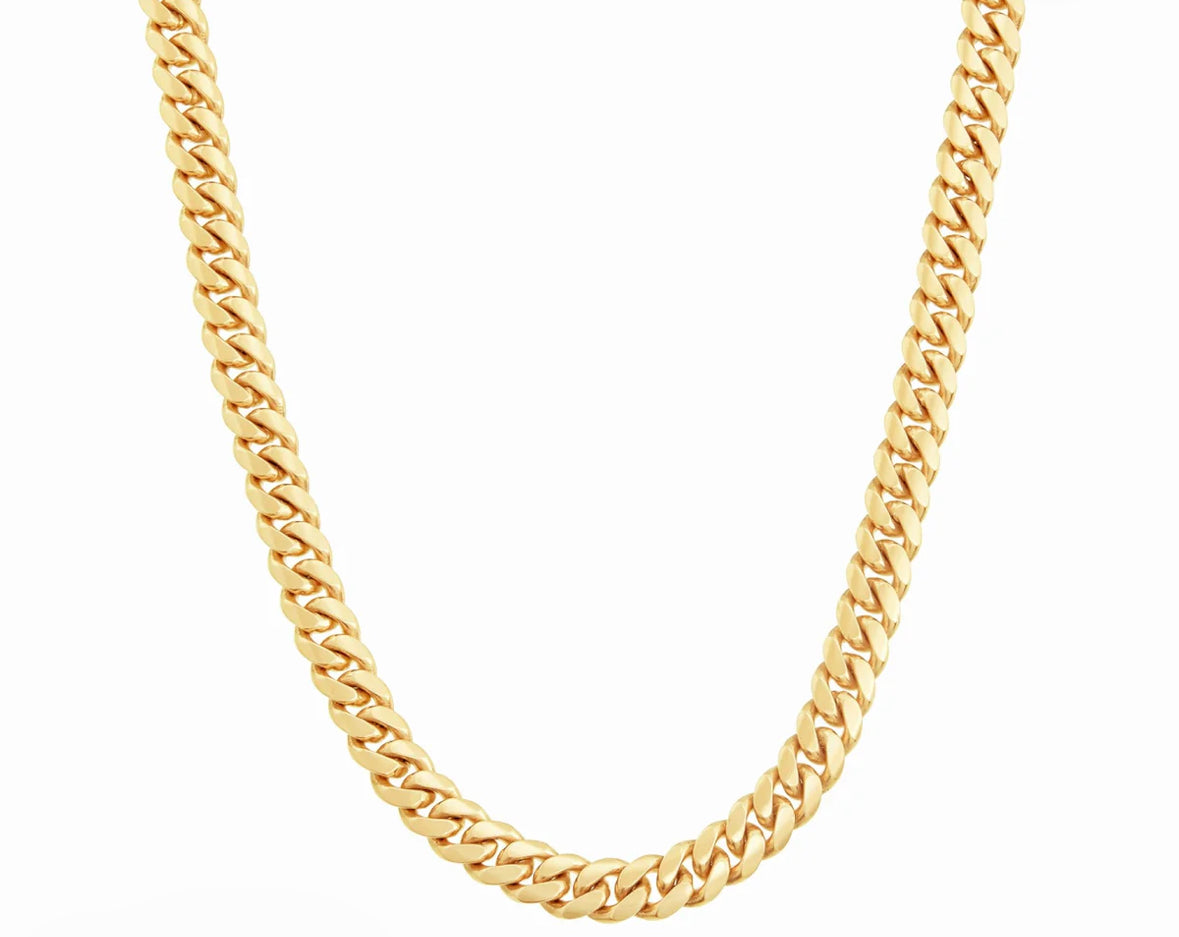 7MM 14K SOLID yellow gold Cuban links