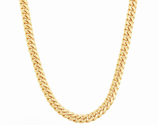 7MM 14K SOLID yellow gold Cuban links