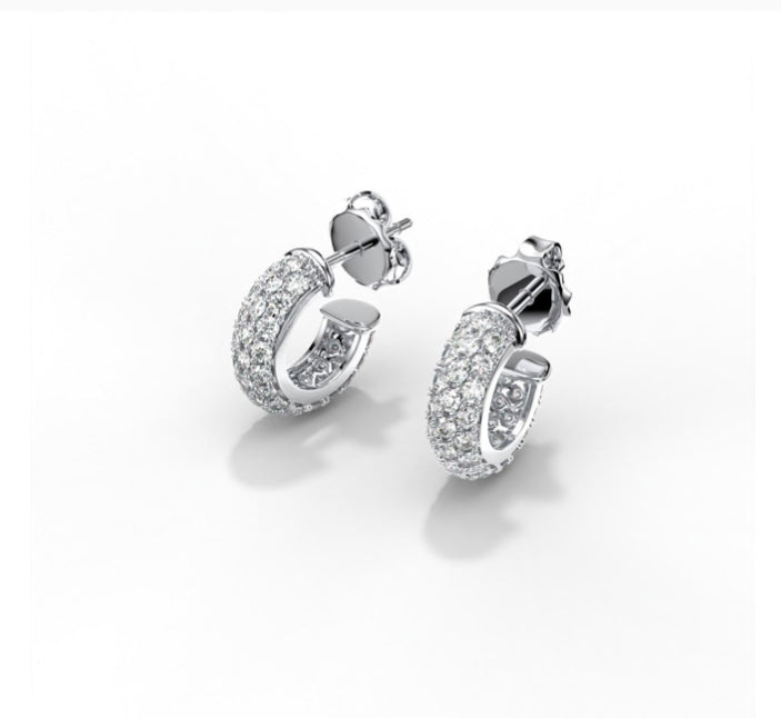 Small diamond hoop earrings