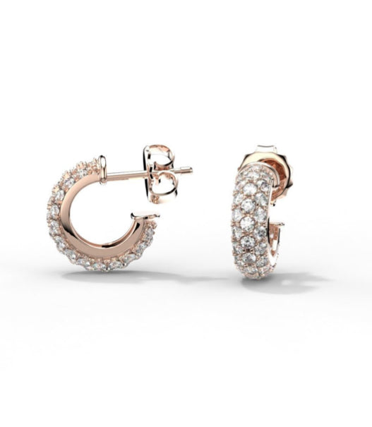 Small diamond hoop earrings