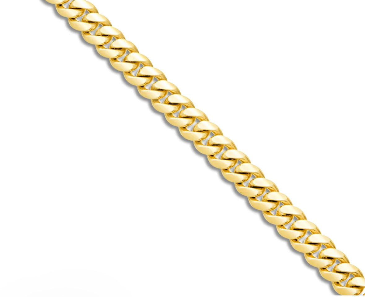 6MM 14K SOLID yellow gold Cuban link