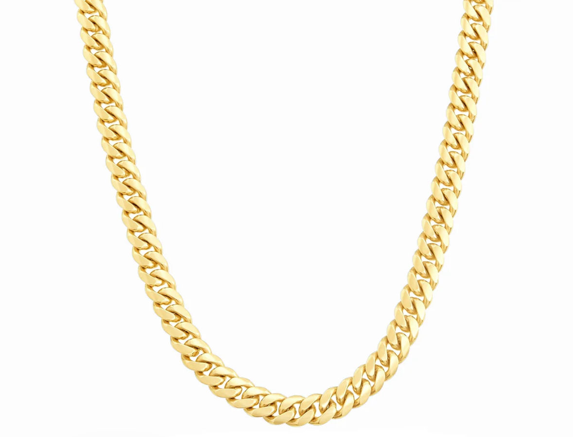 6MM 14K SOLID yellow gold Cuban link