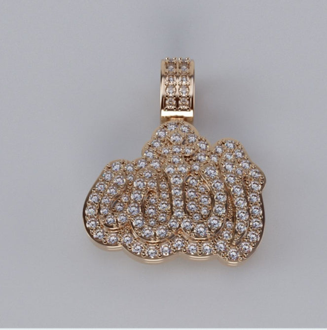 Allah diamond pendant Xsmall