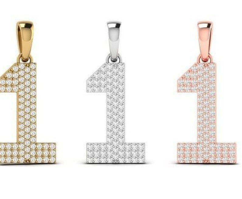 “1” number diamond pendant