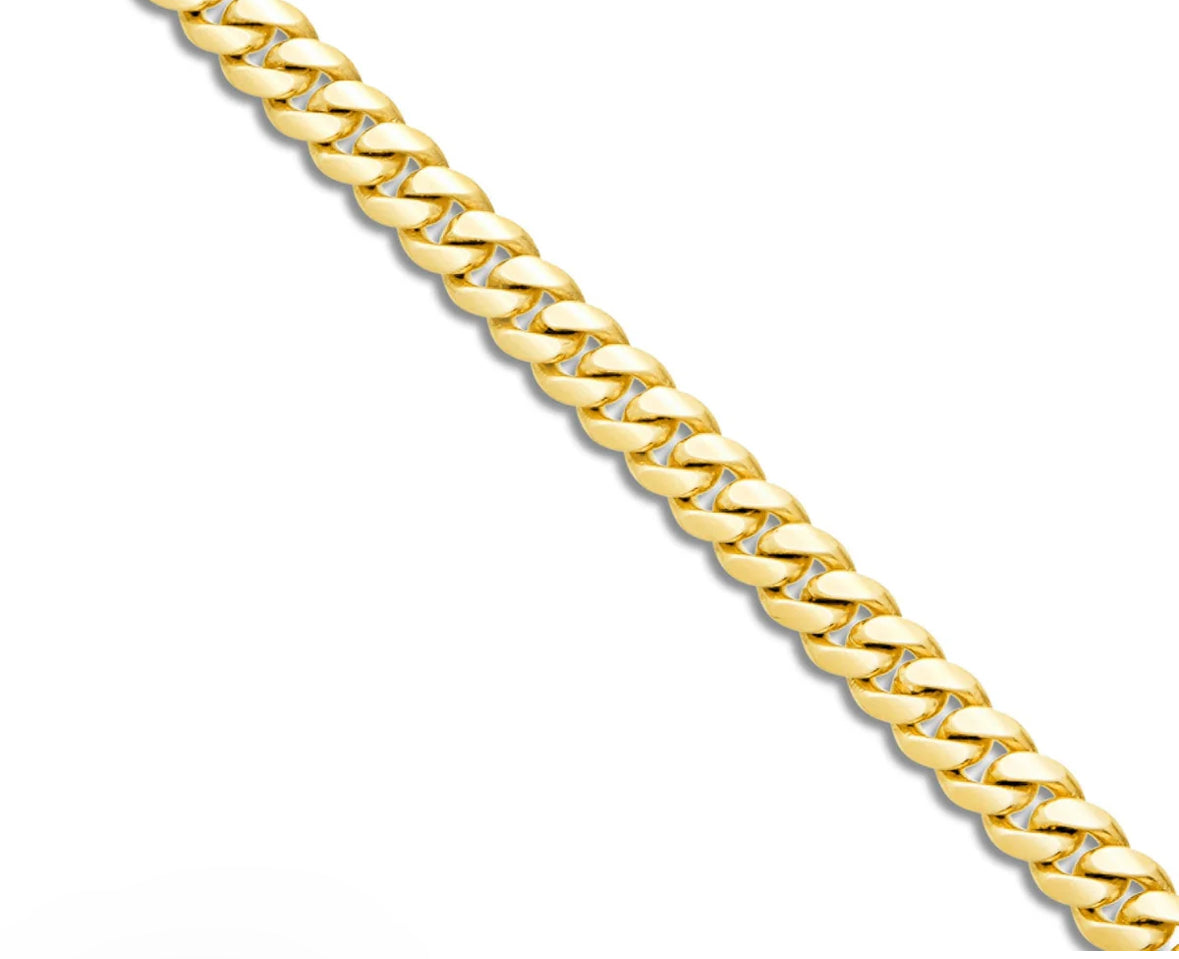 5MM 14K SOLID yellow gold Cuban link