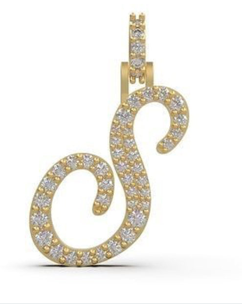 “S” initial diamond pendant