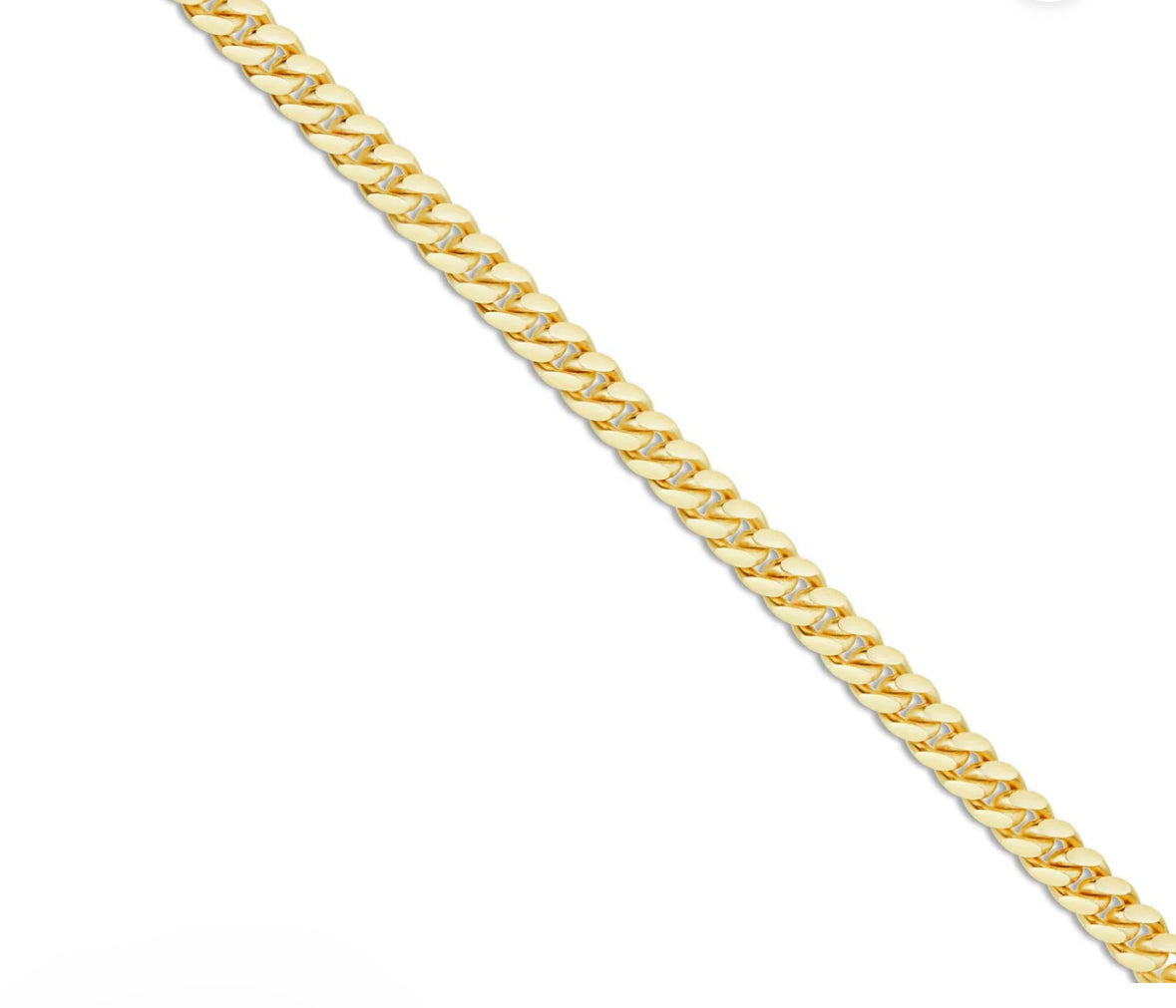 4MM 14K SOLID yellow gold Cuban link