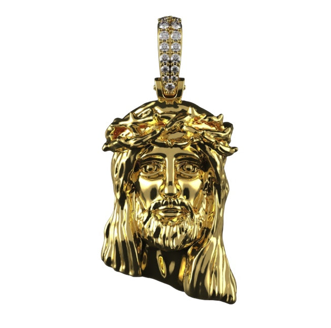 Jesus piece w diamond bail