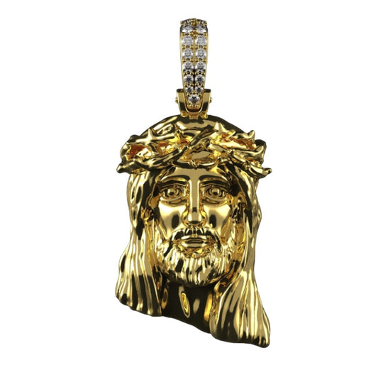 Jesus piece w diamond bail