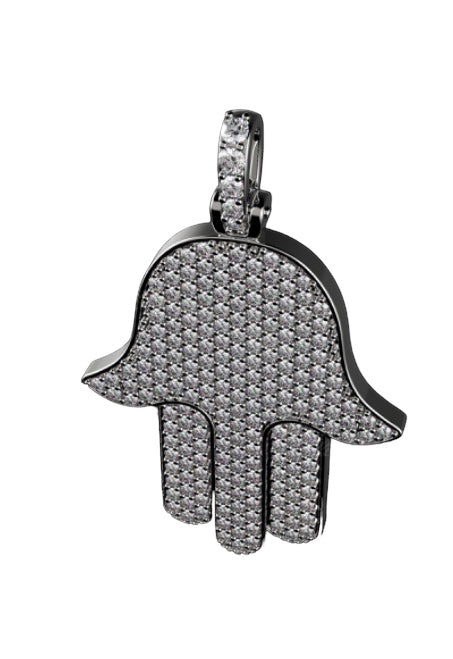 Hamsa diamond pendant