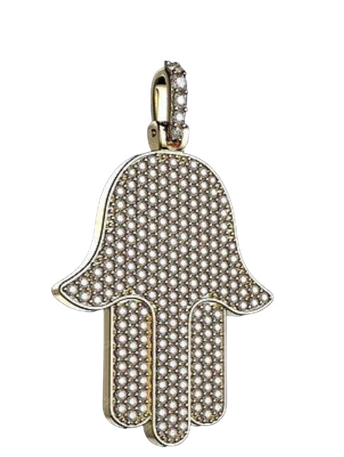Hamsa diamond pendant