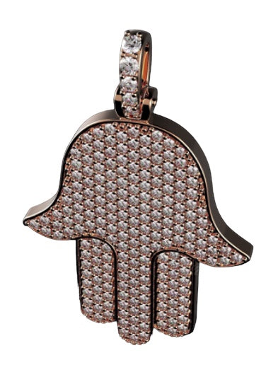 Hamsa diamond pendant