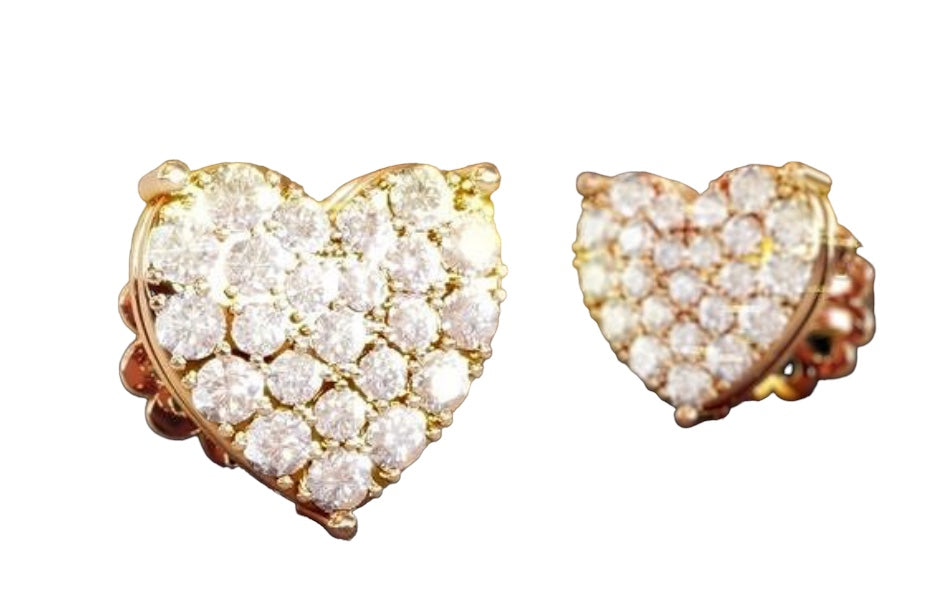 Heart diamond earrings