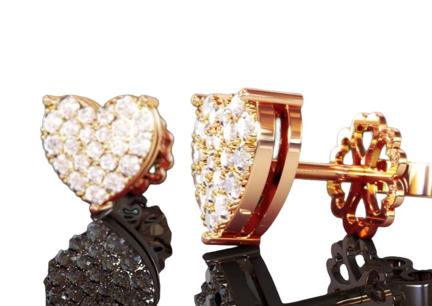 Heart diamond earrings