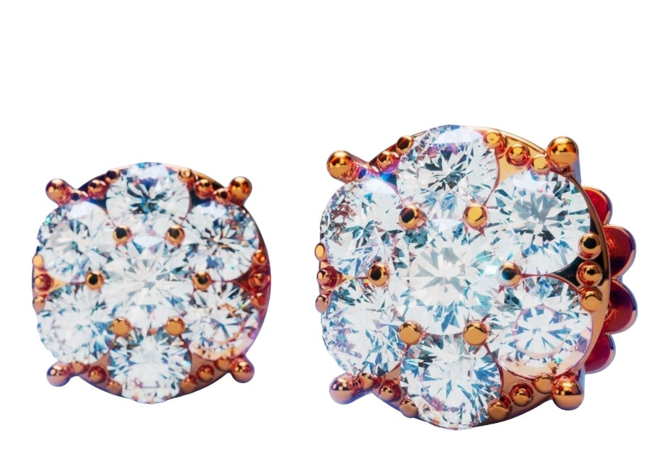 Cluster diamond earrings